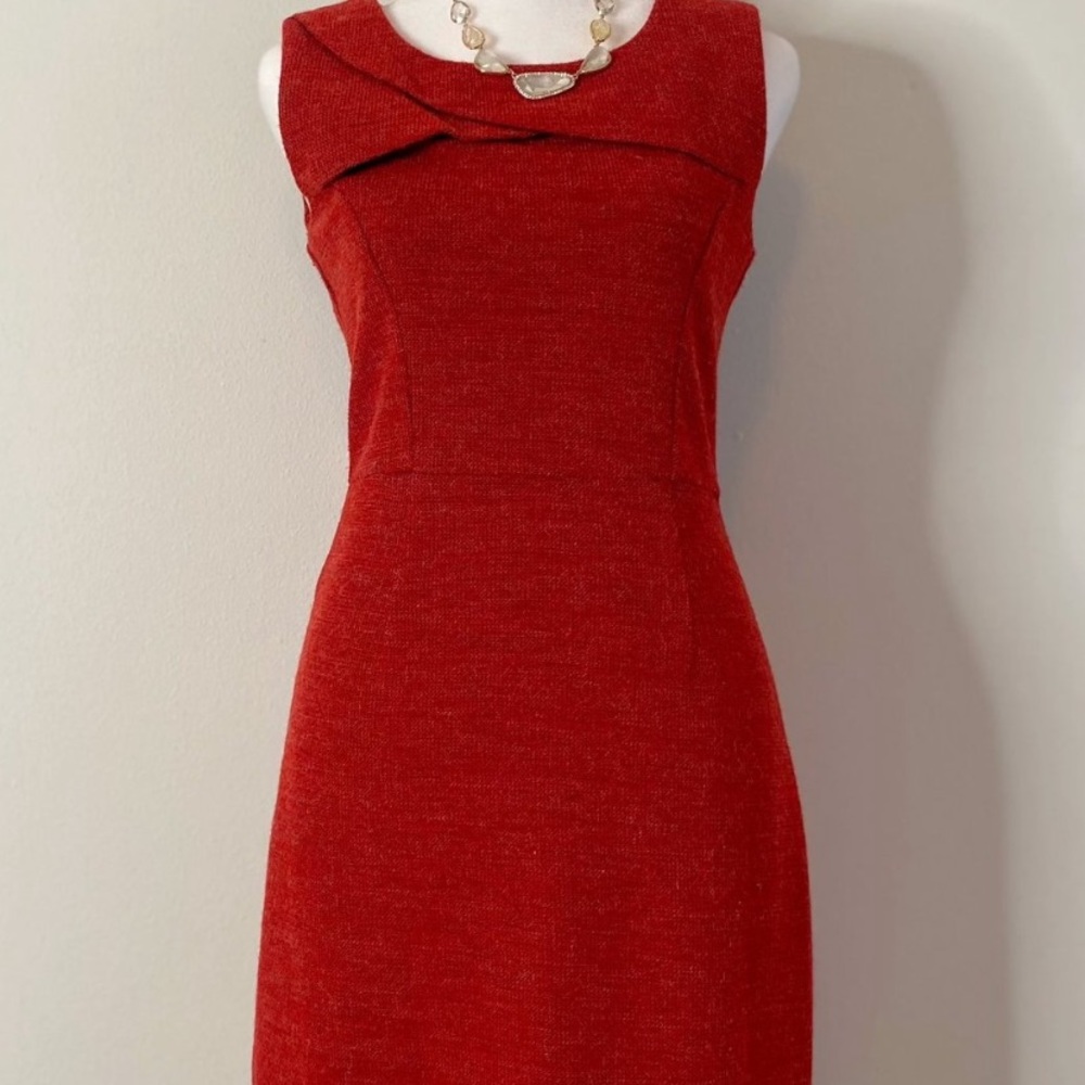 Red Tweed Style Dress